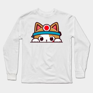 Sneaky japanese cat so cutest Long Sleeve T-Shirt